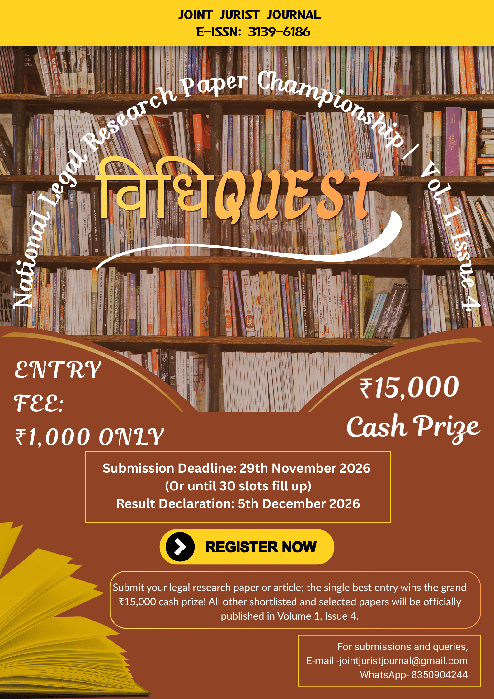 VidhiQuest 2026 National Legal Research Paper Championship